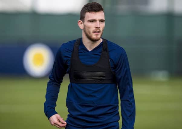 Scotland captain Andrew Robertson during a training session. Picture: Alan Harvey/SNS.