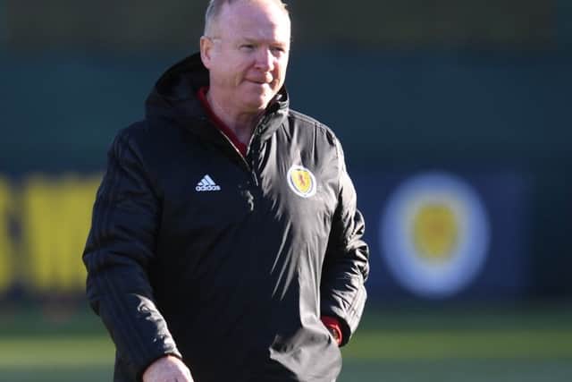 Scotland manager Alex McLeish at training. Picture: Craig Williamson/SNS