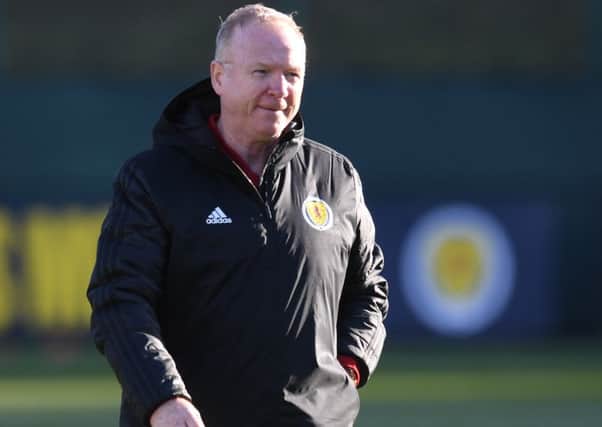 Scotland manager Alex McLeish at training. Picture: Craig Williamson/SNS