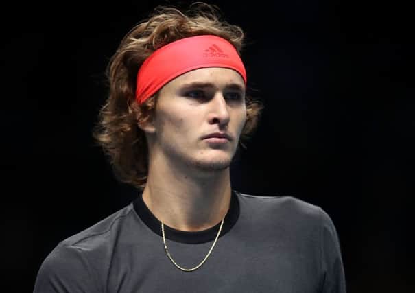 Alexander Zverev celebrates defeating Roger Federer. Picture: Julian Finney/Getty Images