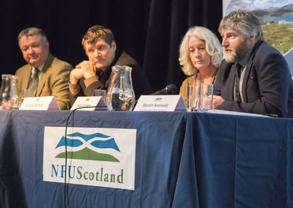 Jim Hume, Convener of the National Rural Mental Health Forum, Graham Morgan, Mental Welfare Commision of Scotland, Mags Granger, RSABI and Martin Kennedy, Vice President of NFU Scotland at NFUS confernece
