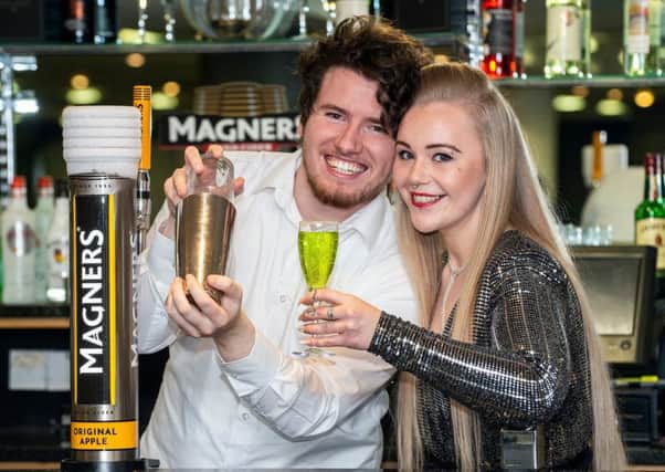Magners Employability graduates Daryl McGinnis and Caitlin Coffield prepare their cocktails for the ceremony at Celtic Park. Picture: Lenny Warren