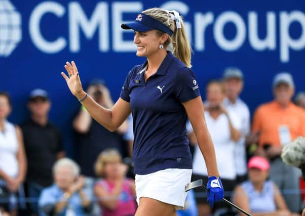 Lexi Thompson walks up the 18th fairway on her way to victory at the LPGA CME Group Tour Championship in Florida.  Picture: Mike Ehrmann/Getty Images