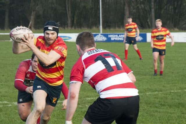 West's Alex Fisken makes a break against Orkney (pic by Gordon Cairns).