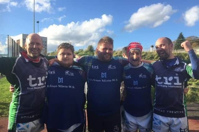 Fife Clan Unified Rugby Team members, Grant McAllister, Leon Skirving, Gordon Stalker, Jimmy wood and Jonny McGinty