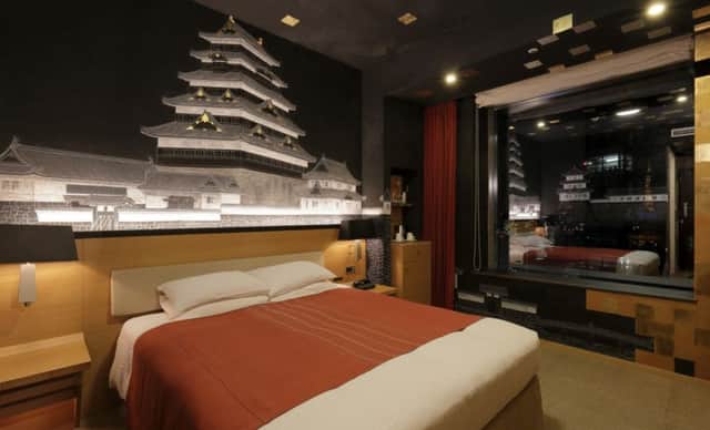 One of the art filled bedrooms at The Park Hotel, Tokyo