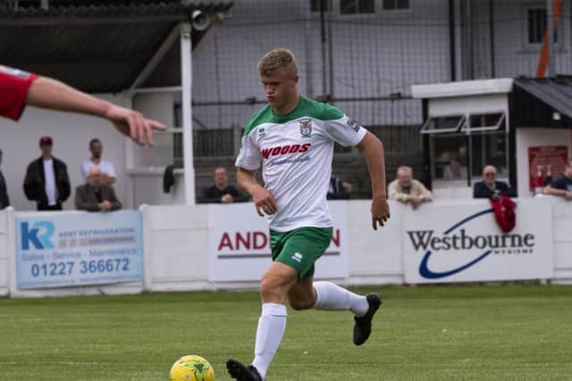 Tommy Block in action for Bognor Regis against Whitstable Town. Picture: Tommy McMillan