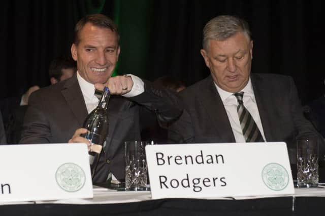 Celtic manager Brendan Rodgers and chief executive Peter Lawwell. Picture: SNS