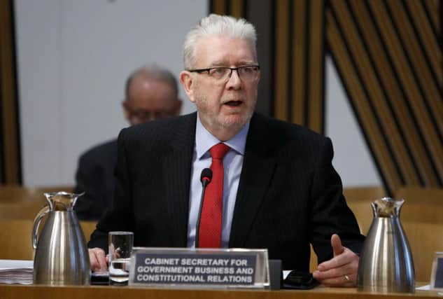 Michael Russell MSP Cabinet Secretary for Government Business and Constitutional Relations appears before the Finance and Constitution Committee to give evidence the UK government EU Withdrawal Agreement. 21 November 2018  . Pic - Andrew Cowan/Scottish Parliament