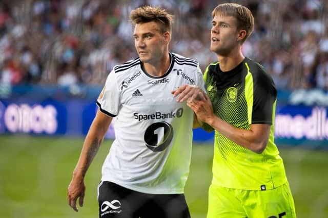Nicklas Bendtner in action for Rosenborg against Celtic in August. Picture: Getty Images