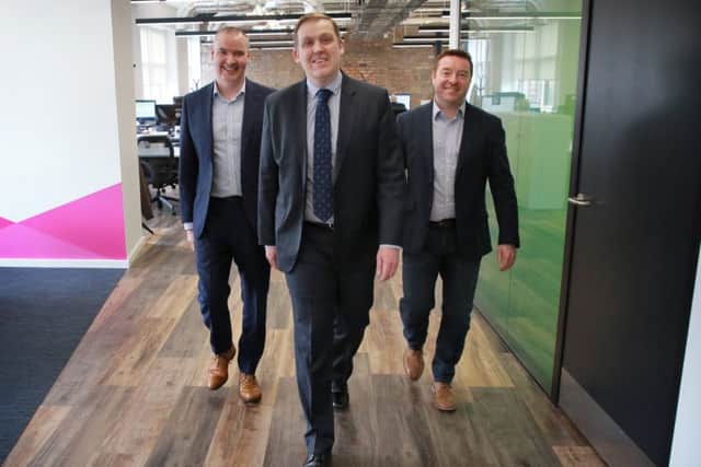 From left: Incremental CCO Craig Donnelly, CEO Neil Logan and CFO Stuart Kerr at the company's offices in Glasgow. Picture: Stewart Attwood.