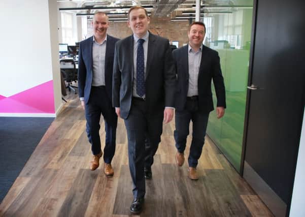 From left: Incremental CCO Craig Donnelly, CEO Neil Logan and CFO Stuart Kerr at the company's offices in Glasgow. Picture: Stewart Attwood.