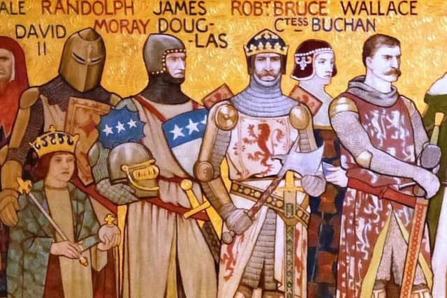 James Douglas - The Black Douglas -  was Robert the Bruce's right hand man and had his own terrifying record of warfare. He is depicted here third from right by artist William Hole. PIC: Creative Commons.