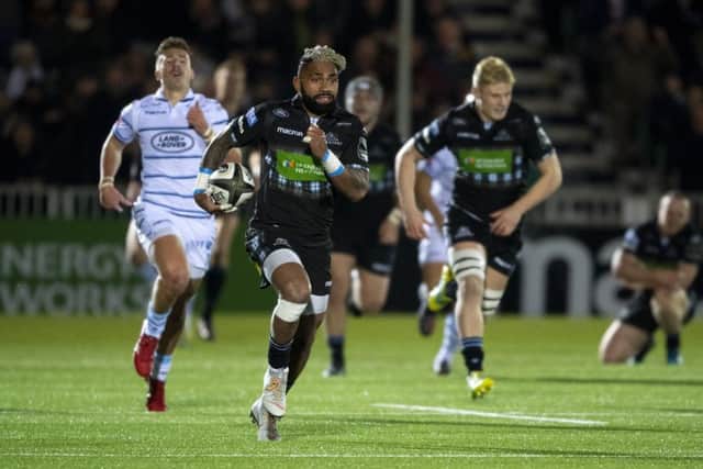 Glasgow's Niko Matawalu scores a second half try. Picture: Ross Parker/SNS/SRU