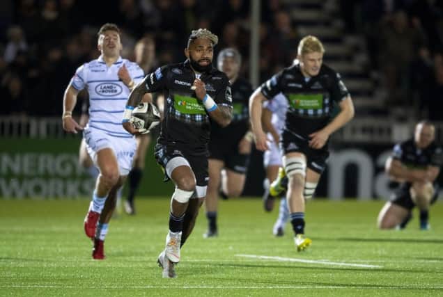 Glasgow's Niko Matawalu scores a second half try. Picture: Ross Parker/SNS/SRU