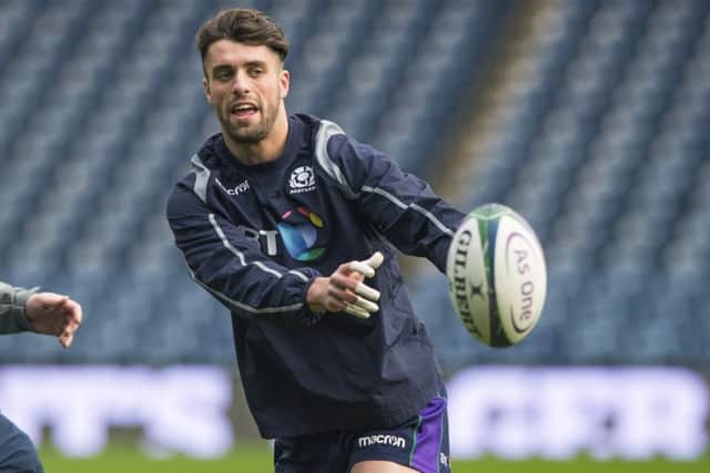 Adam Hastings trains with Scotland ahead of the match against Argentina. Picture: Gary Hutchison/SNS/SRU