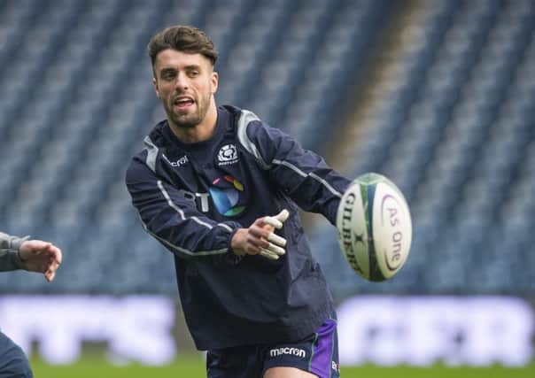 Adam Hastings trains with Scotland ahead of the match against Argentina. Picture: Gary Hutchison/SNS/SRU