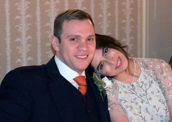 PhD student Matthew Hedges with his wife Daniela Tejada. Picture: PA