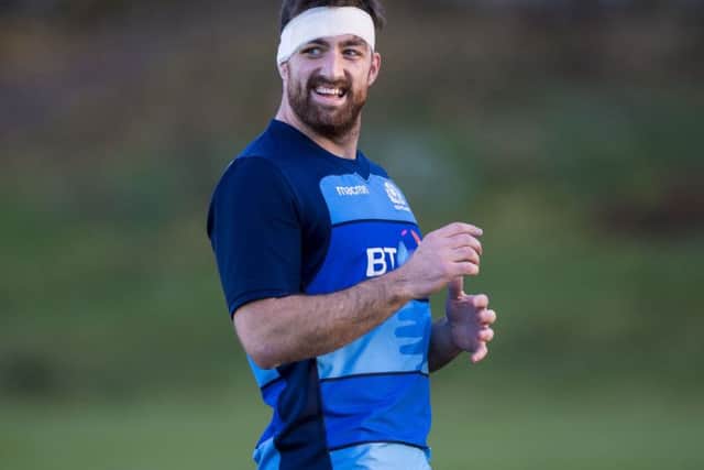 Scotland's recent call up Gary Graham trains with the squad. Pic: SNS