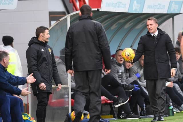 brendan Rodgers complained that "every ball seemed to be flat." Pic: SNS/Craig Williamson