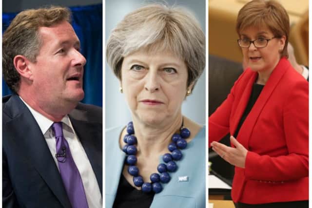 Piers Morgan and Nicola Sturgeon were one of many to criticise May's deal. Pictures: iDominick/CreativeCommons/PA