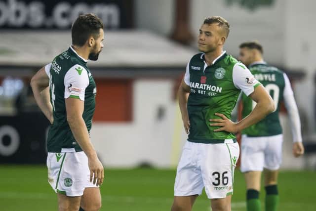 Ryan Porteous, right, and Darren McGregor following the defeat at Aberdeen on November 9. Picture: SNS