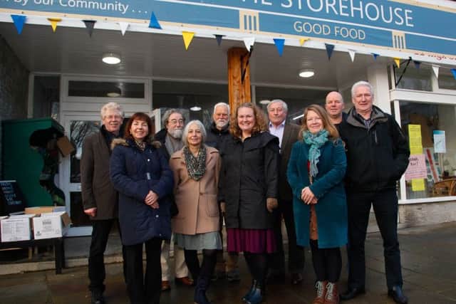 Members of the Penicuik Heritage Regeneration Project 26/11/18 They are pictured at The Storehouse, which is planned to receive a new shop front as part of the project