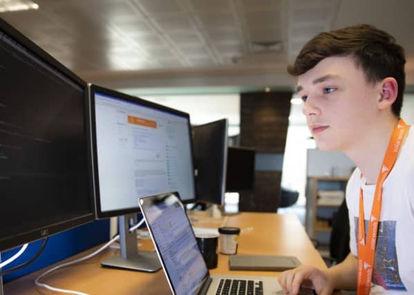 SolarWinds apprentice Jude Scally is participating in the newly created scheme with Edinburgh Napier. Picture: Contributed