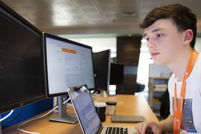 SolarWinds apprentice Jude Scally is participating in the newly created scheme with Edinburgh Napier. Picture: Contributed