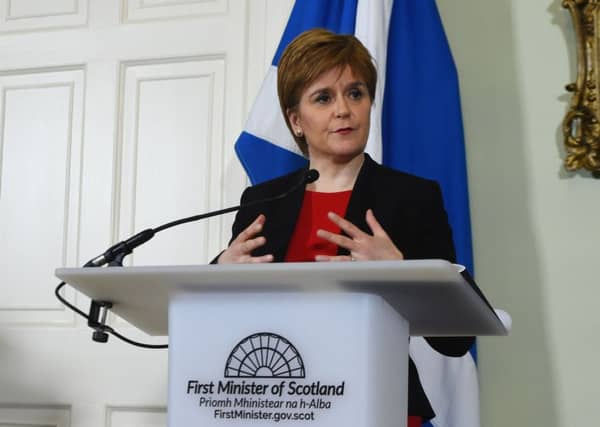 Scotland's First Minister Nicola Sturgeon takes part in a press conference at Bute House in Edinburgh today:ANDY BUCHANAN/AFP/Getty Images