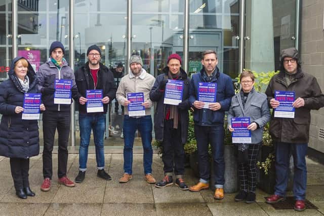Lecturers from New College Lanarklshire take part in the day of action