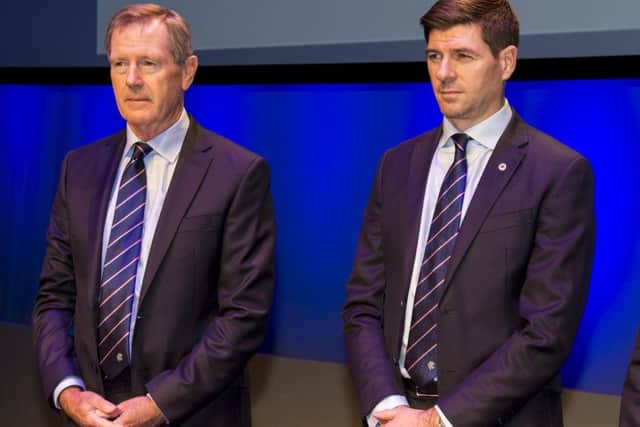Chairman Dave King and manager Steven Gerrard at Rangers' agm at the Clyde Auditoriam. Picture: Alan Harvey/SNS