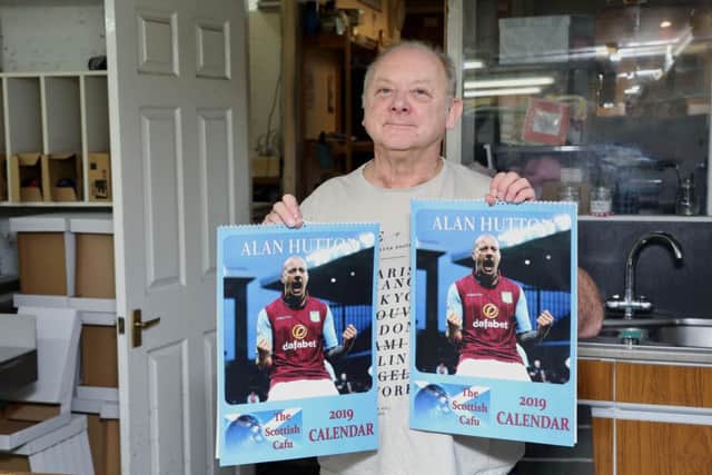 Kevin Beresford is offering a calendar dedicated to Aston Villa and former Scotland international Alan Hutton. Picture: SWNS