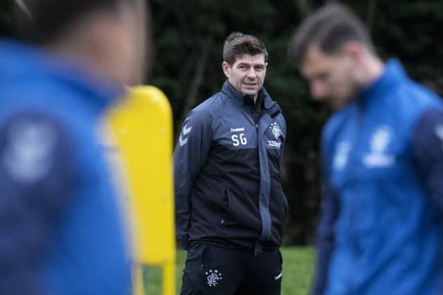 Rangers manager Steven Gerrard oversees training ahead of the crunch clash with Villareal. Picture: Craig Williamson/SNS
