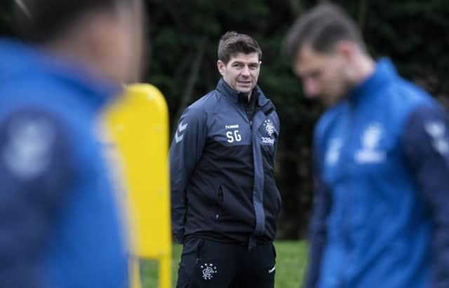 Rangers manager Steven Gerrard oversees training ahead of the crunch clash with Villareal. Picture: Craig Williamson/SNS