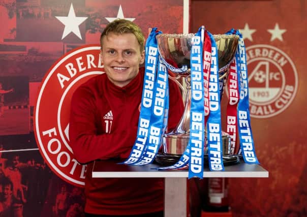 28/11/18
PITTODRIE - ABERDEEN
Aberdeen winger Gary Mackay-Steven looks ahead to the Betfred Cup final against Celtic