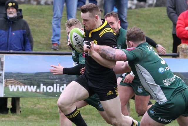Centre George Taylor, who will make his Edinburgh debut against Munster, in action for club side Melrose against Hawick. Picture: Douglas Hardie