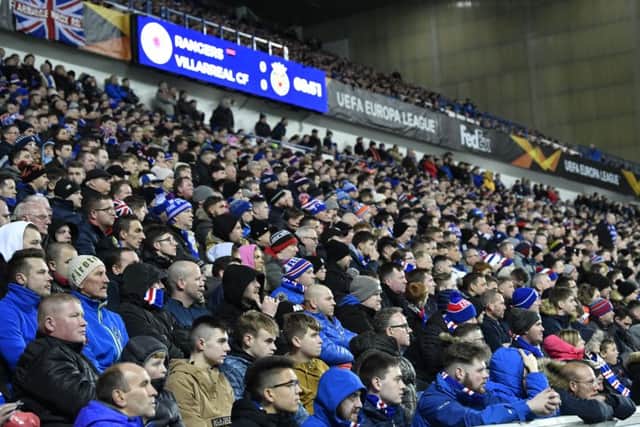 Rangers fans had their say on the game. Picture: SNS/Rob Casey