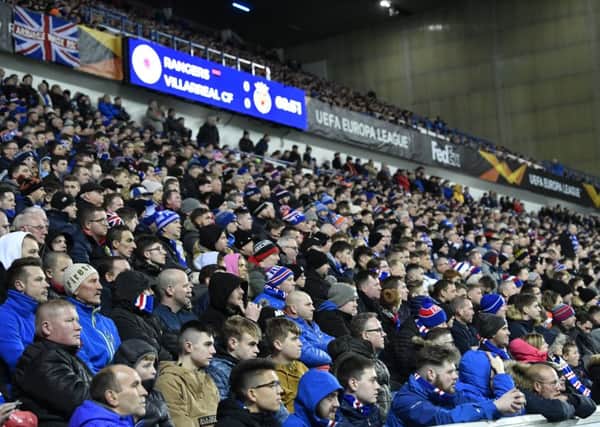 Rangers fans had their say on the game. Picture: SNS/Rob Casey