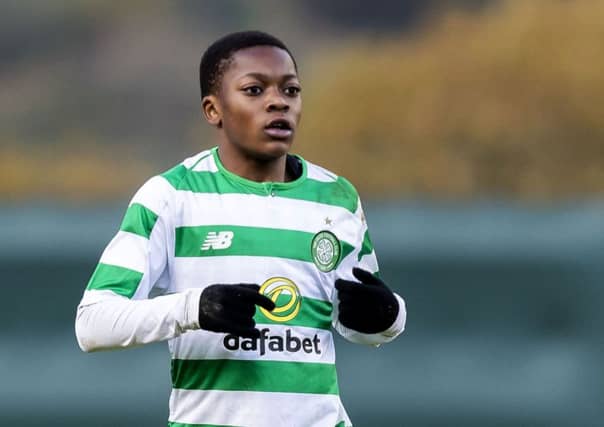 Karamoko Dembele in action for Celtic reserves at Lennoxtown. Picture: SNS Group