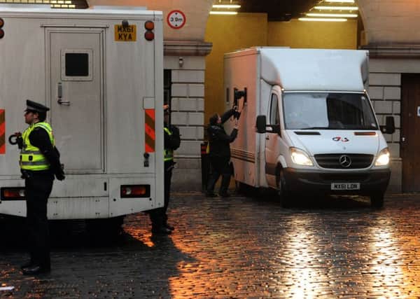 The G4S van leaving Edinburgh Sheriff Court. Picture: Ian Rutherford