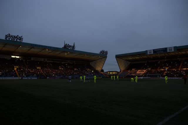 The powercut plunged Rugby Park into darkness. Pic: SNS/Alan Harvey