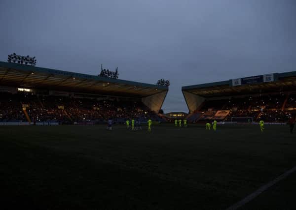 The powercut plunged Rugby Park into darkness. Pic: SNS/Alan Harvey