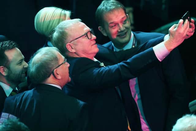 Alex McLeish appeared to be in good spirits following the draw for Euro 2020 in Dublin yesterday afternoon. Picture: Brian Lawless/PA