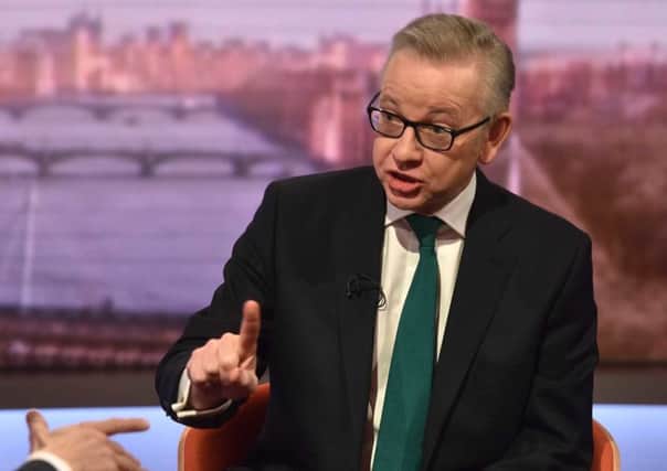 Secretary of State for Environment, Food and Rural Affairs Michael Gove speaking to host Andrew Marr. Picture: PA