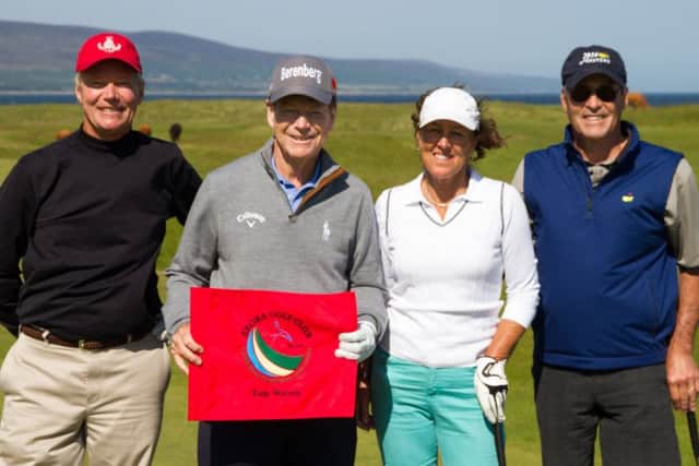 Tom Watson at Brora, second from left, along with his brother, Ridge Watson and friends Janine Clagett and Tuck Clagett.