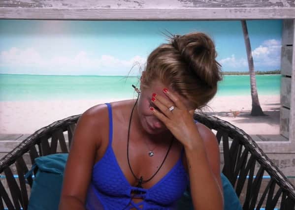 Love Island contestant Dani Dyer is visibly upset during one of the episodes from last year's series