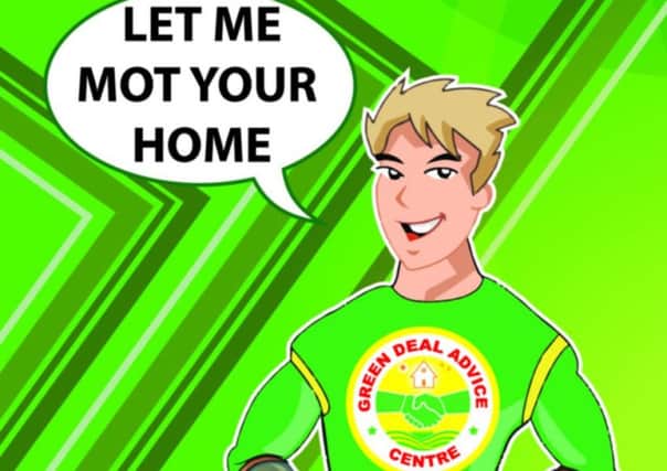 The Green Deal was launched with the help of its own cartoon superhero Green Deal Man