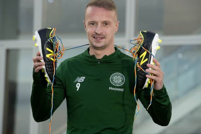 Leigh Griffiths shows his support for the rainbow laces campaign. Picture: SNS Group