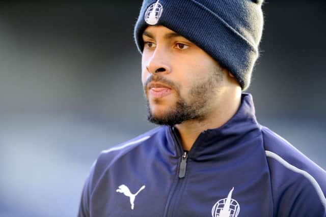 Dennon Lewis was subjected to racial slurs at Stenhousemuir. Picture Michael Gillen.